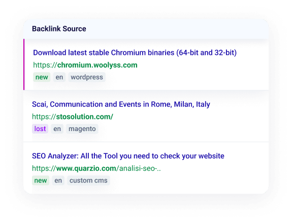 Monitor data about new and lost links over time